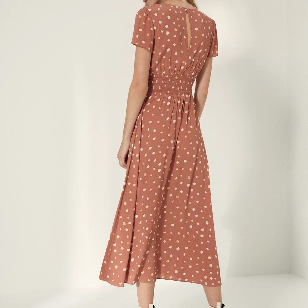 Aritzia Polka Dot Rust Dress - Picture 3 of 7